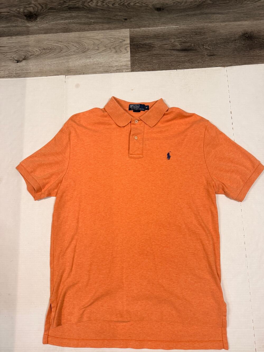Polo Ralph Lauren Mens M Orange Short Sleeve Polo Shirt Pony Logo Preppy Golf